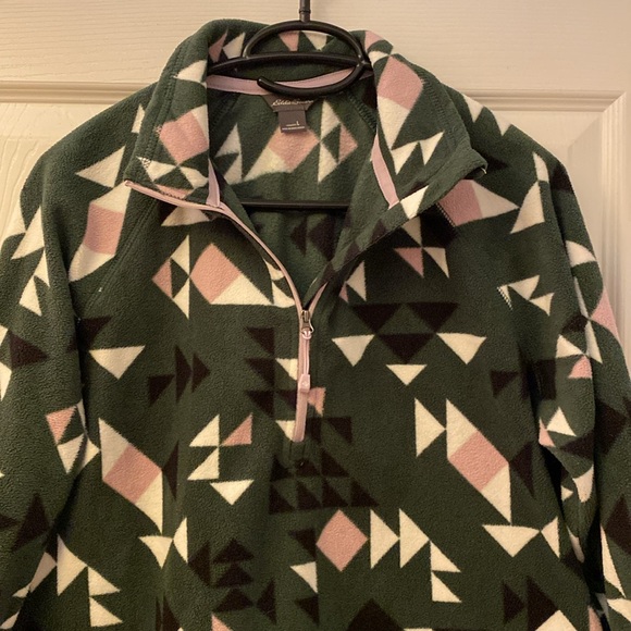 Eddie Bauer Three Quarter Zip Fleece - Geo Pattern - Picture 3 of 3